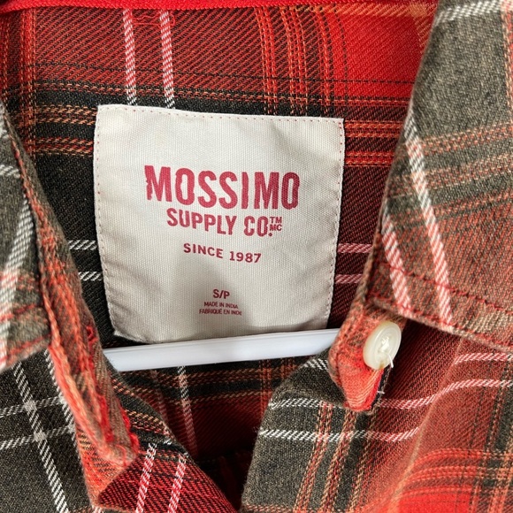 Mossimo Supply Co Women's Flannel Red Plaid Button-Up Shirt Cotton Size SP - Picture 7 of 12